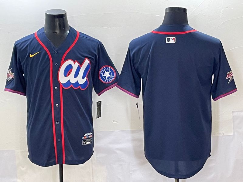 Men 2025 Houston Astros Blank Drak Blue All star Nike MLB Jersey style 2->houston astros->MLB Jersey